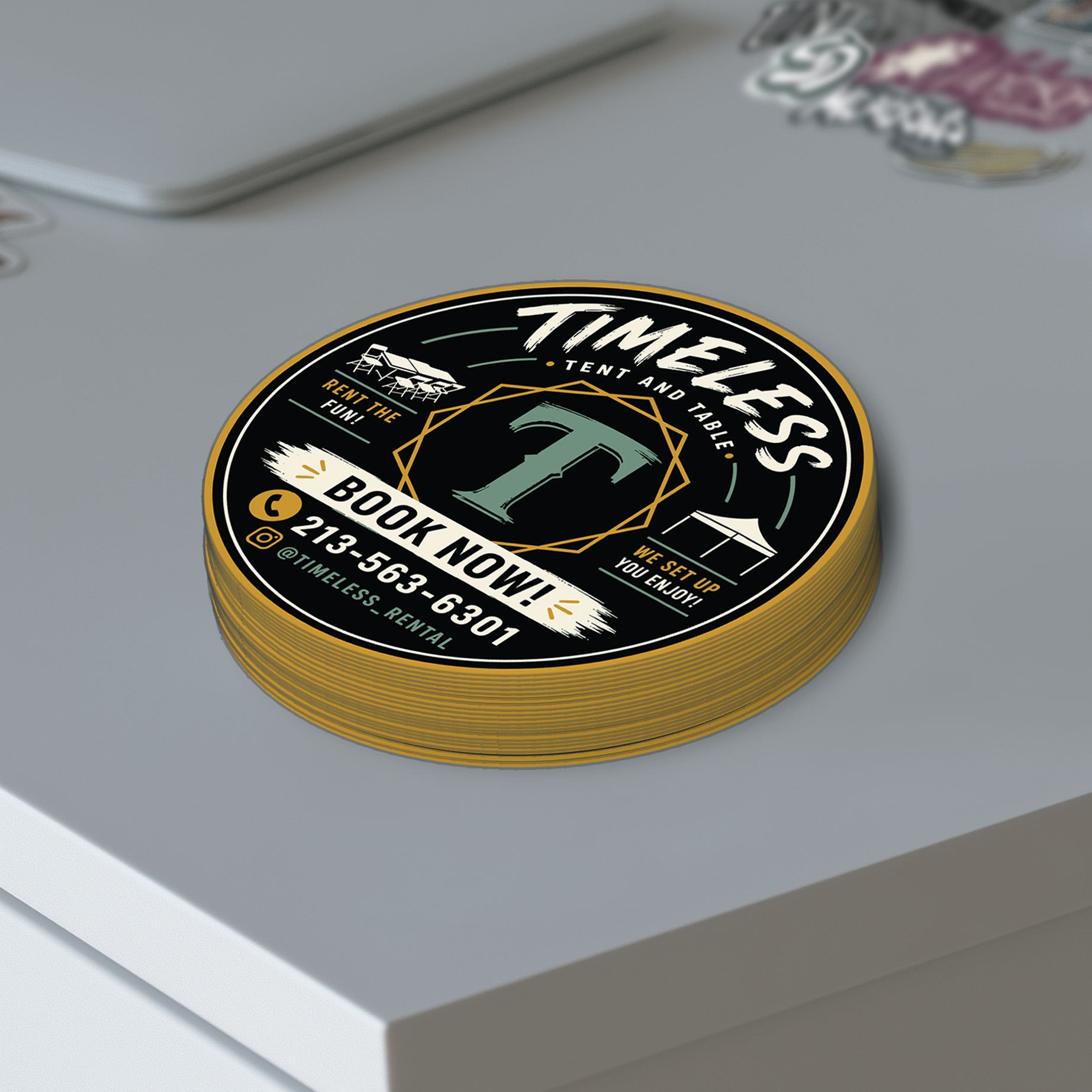 Timeless Rentals Logo Stickers
