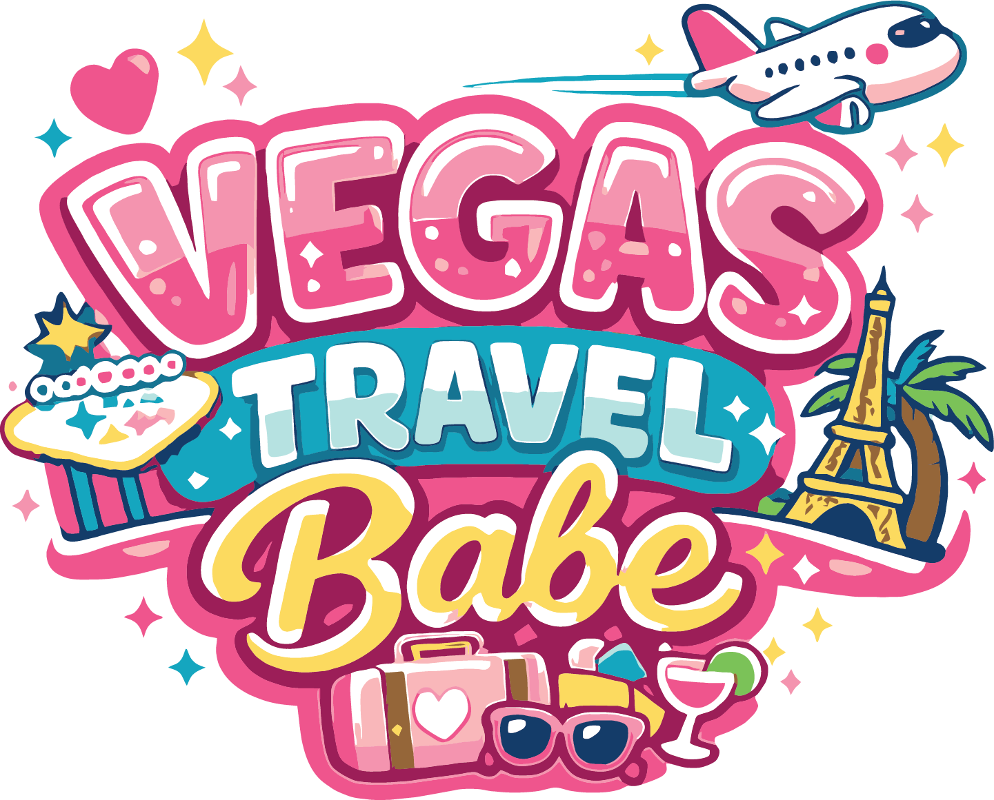 Vegas Travel Babe Primary Logo Stickers